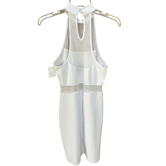 Bebe Y2K Mesh Bodycon Halter Mini Dress‎ – White (Small) NEW - Picture 2 of 12